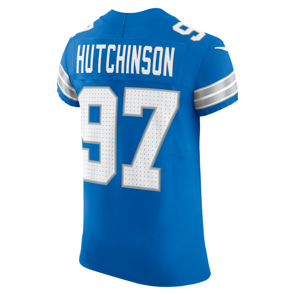 Men's Detroit Lions Aidan Hutchinson Blue Team Vapor F.U.S.E. Elite Jersey