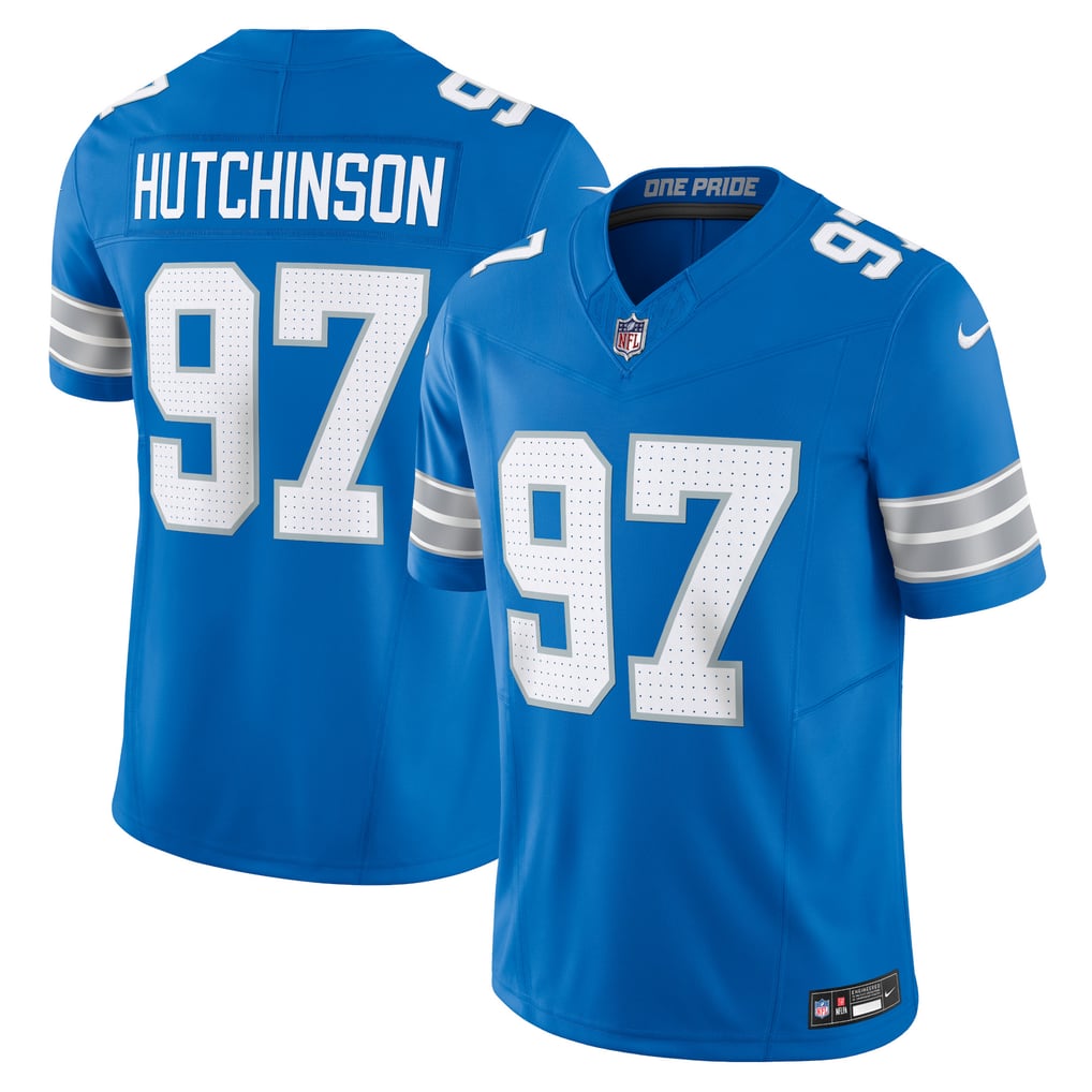 Men's Detroit Lions Aidan Hutchinson Blue Team Vapor F.U.S.E. Limited Jersey