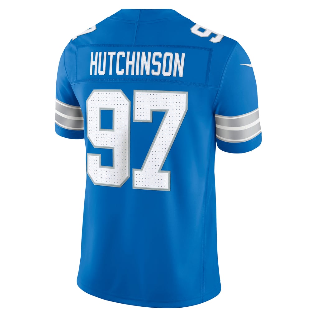 Men's Detroit Lions Aidan Hutchinson Blue Team Vapor F.U.S.E. Stitched Limited Jersey