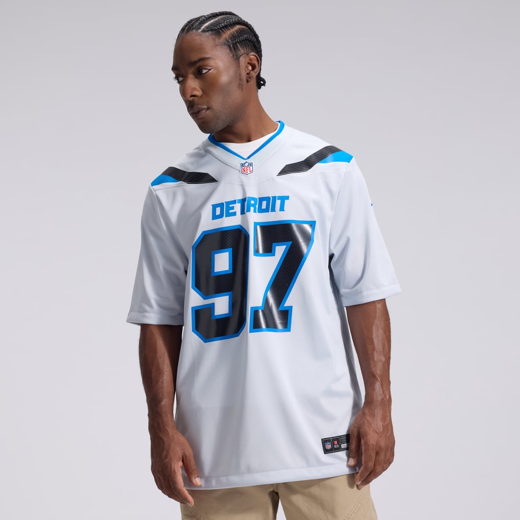 Men's Detroit Lions Aidan Hutchinson Silver 2026 Rivalries Collection Game Jersey
