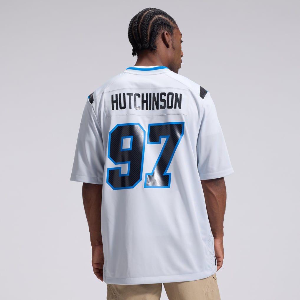 Men's Detroit Lions Aidan Hutchinson Silver 2026 Rivalries Collection Game Jersey
