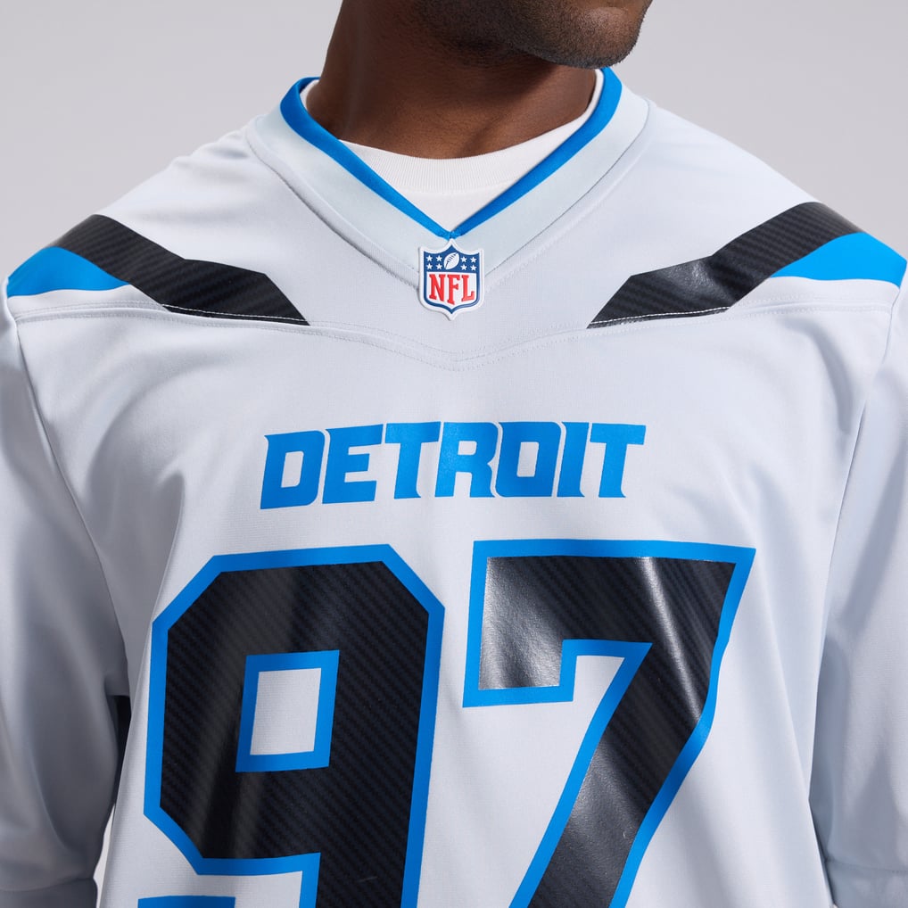 Men's Detroit Lions Aidan Hutchinson Silver 2026 Rivalries Collection Game Jersey