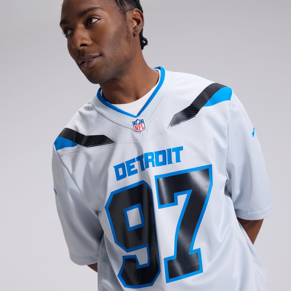 Men's Detroit Lions Aidan Hutchinson Silver 2026 Rivalries Collection Game Jersey