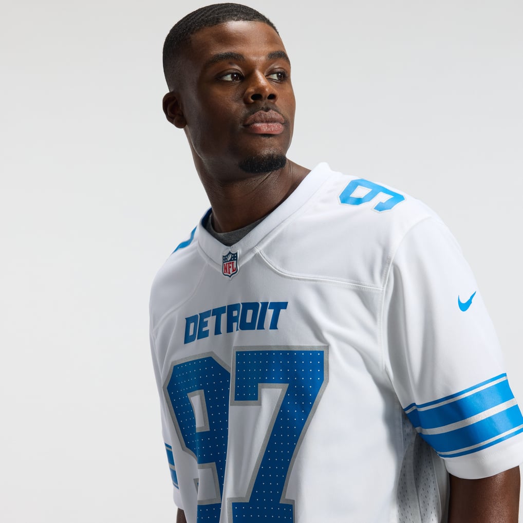 Men's Detroit Lions Aidan Hutchinson White Game Jersey