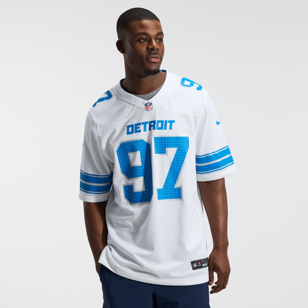Men's Detroit Lions Aidan Hutchinson White Game Jersey