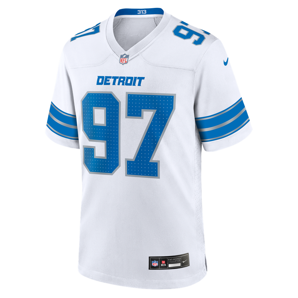 Men's Detroit Lions Aidan Hutchinson White Game Jersey