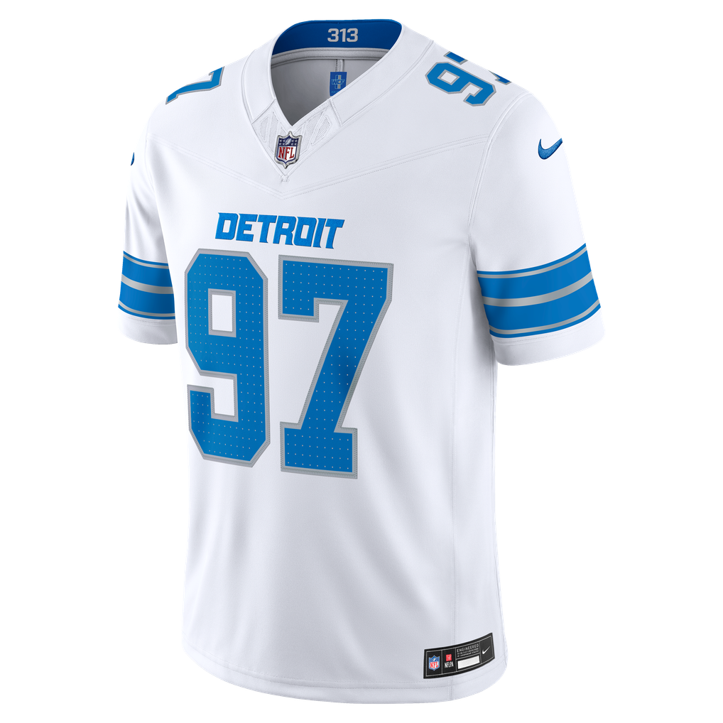 Men's Detroit Lions Aidan Hutchinson White Vapor F.U.S.E. Stitched Limited Jersey