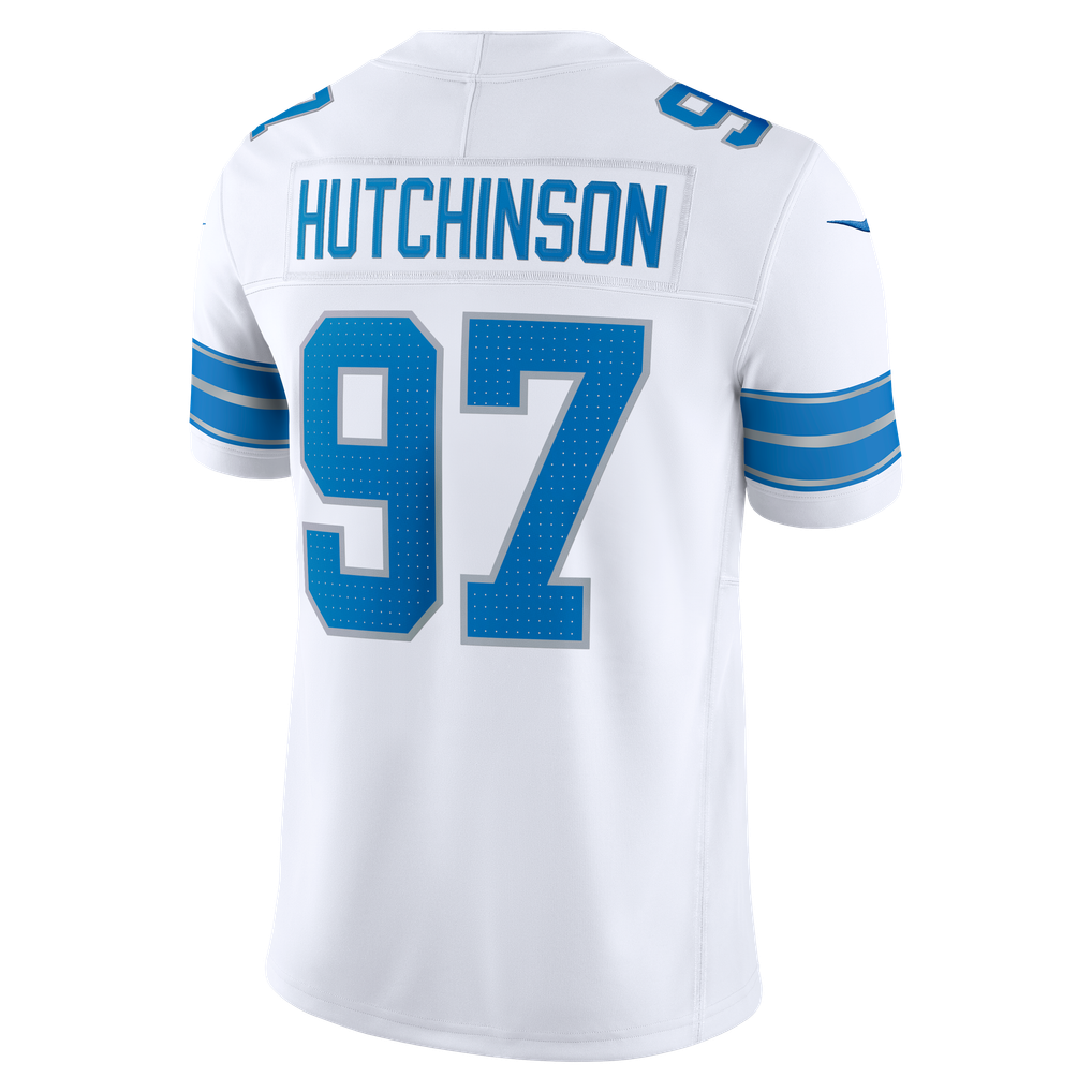Men's Detroit Lions Aidan Hutchinson White Vapor F.U.S.E. Stitched Limited Jersey