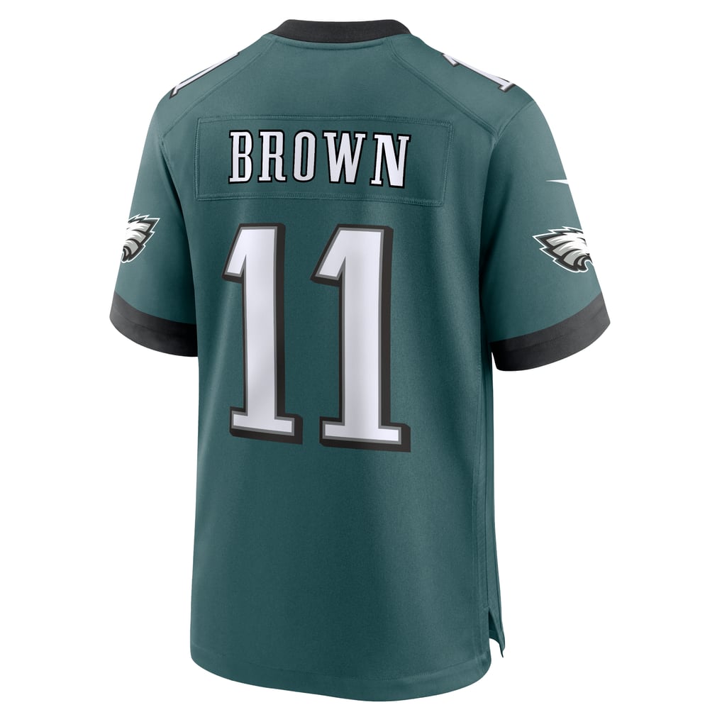 Men's Philadelphia Eagles A.J. Brown Midnight Green Team Game Jersey
