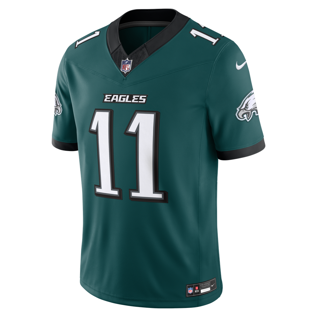 Men's Philadelphia Eagles A.J. Brown Midnight Green Team Vapor F.U.S.E. Stitched Limited Jersey