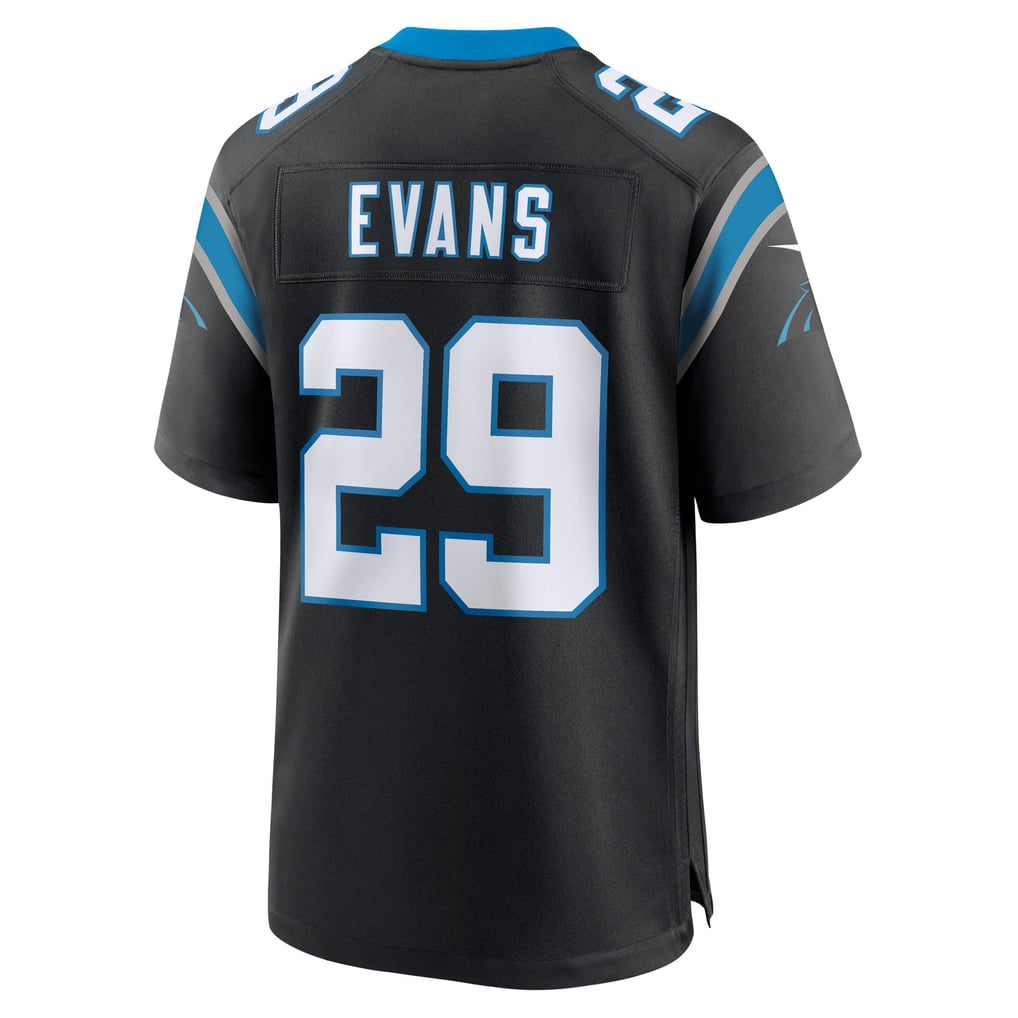 Men's Carolina Panthers Akayleb Evans Black Team Game Jersey