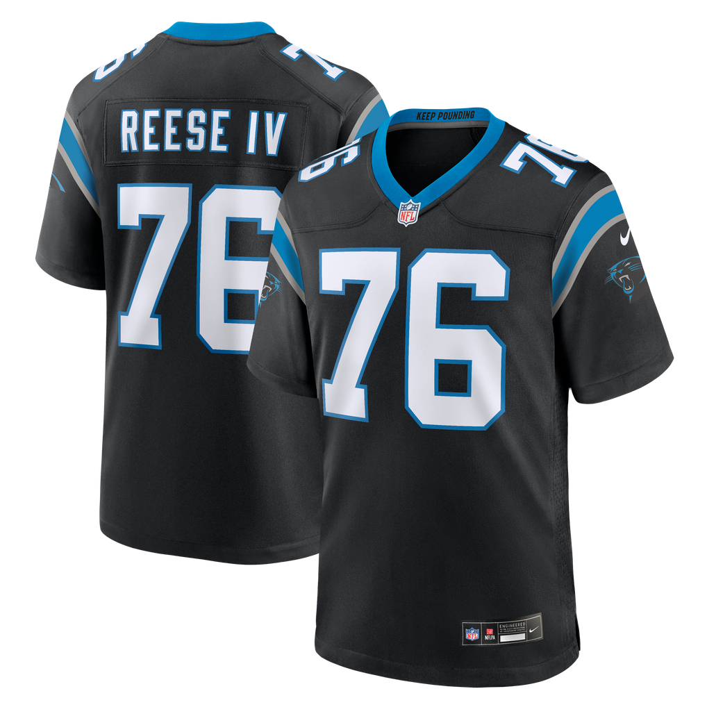 Men's Carolina Panthers Albert Reese IV Black Team Game Jersey