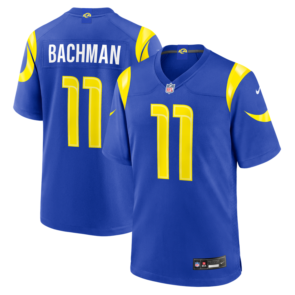 Men's Los Angeles Rams Alex Bachman Royal Team Game Jersey