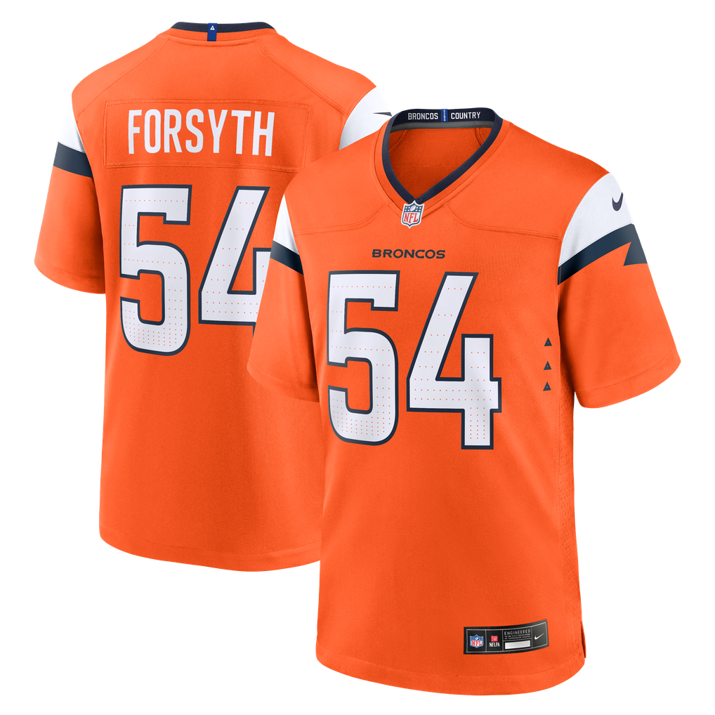 Men's Denver Broncos Alex Forsyth Orange Team Game Jersey