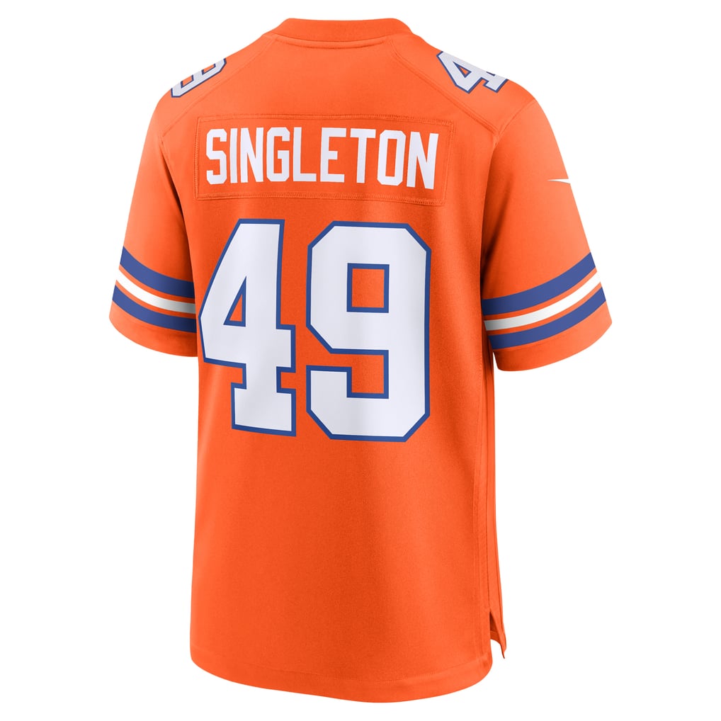 Men's Denver Broncos Alex Singleton Orange Alternate Game Jersey