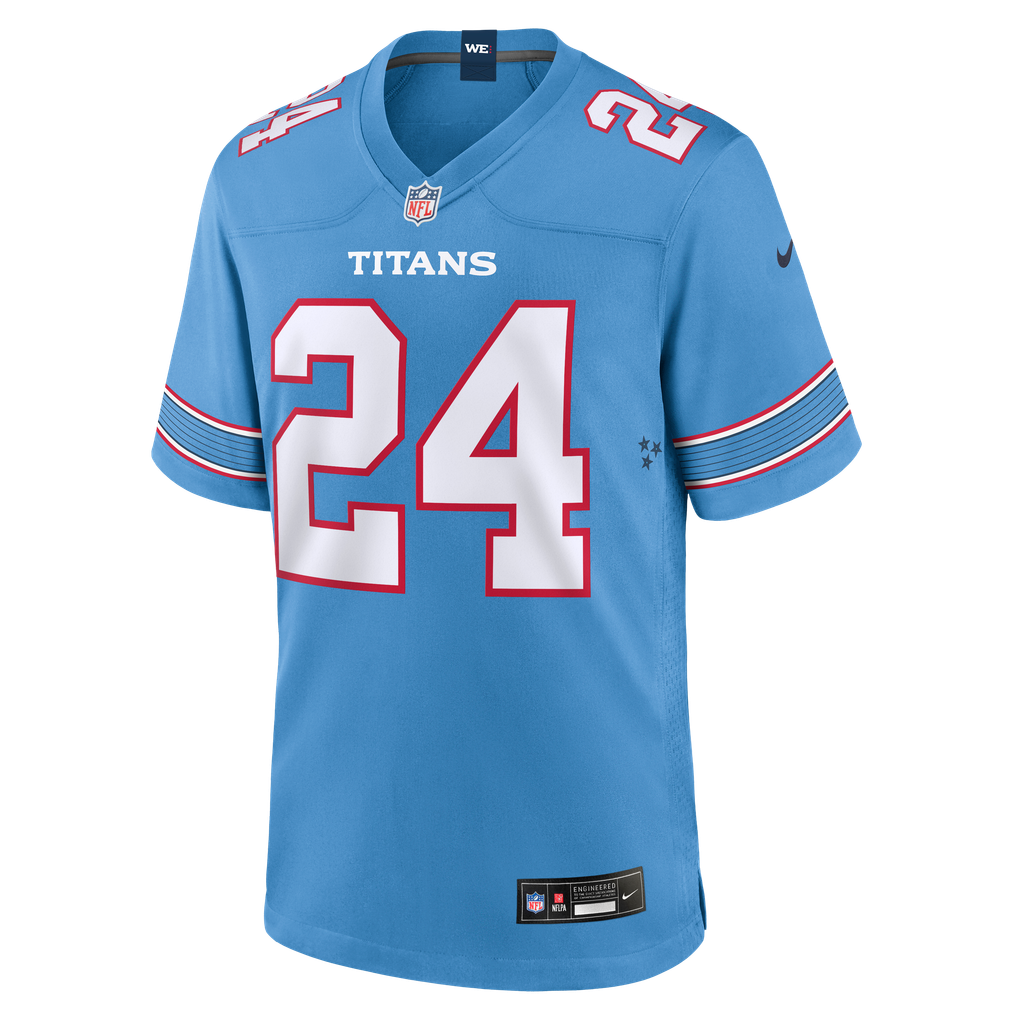 Men's Tennessee Titans Alontae Taylor Light Blue Team Game Jersey