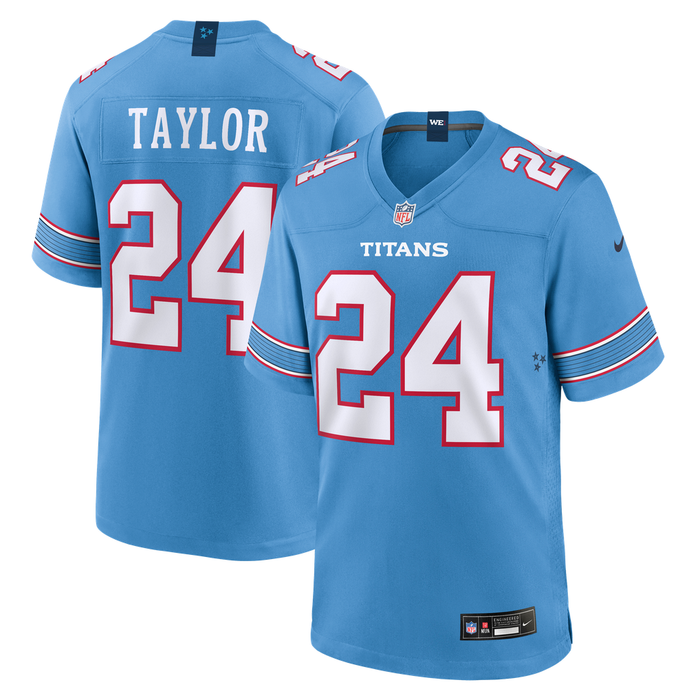 Men's Tennessee Titans Alontae Taylor Light Blue Team Game Jersey