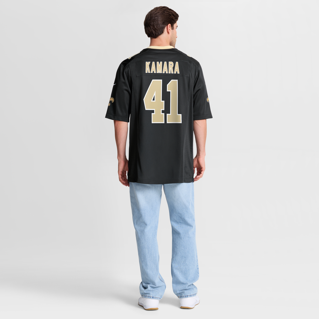 Men's New Orleans Saints Alvin Kamara Black Team 60th Season Game Jersey