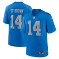 Men's Detroit Lions Amon-Ra St. Brown Blue Alternate Game Jersey