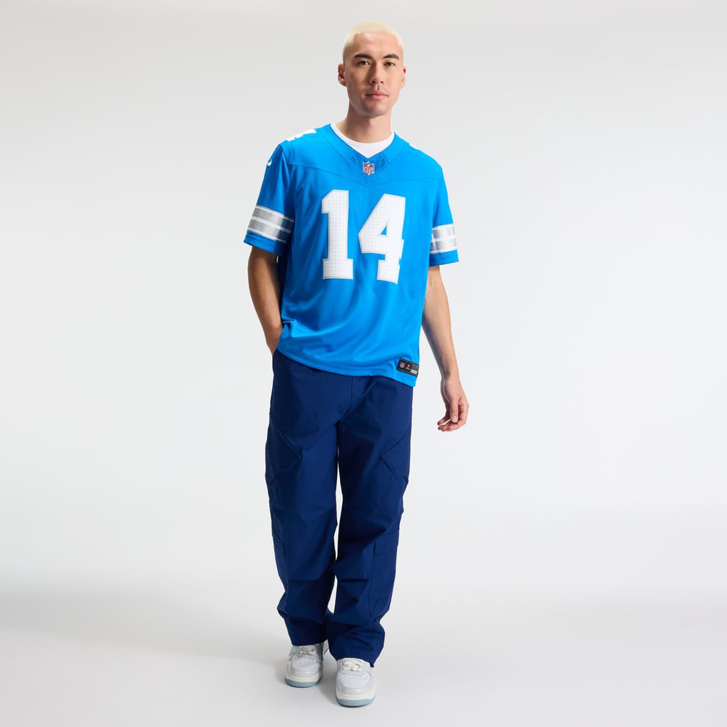 Men's Detroit Lions Amon-Ra St. Brown Blue Team Vapor F.U.S.E. Stitched Limited Jersey