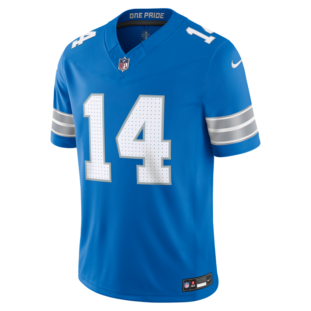 Men's Detroit Lions Amon-Ra St. Brown Blue Team Vapor F.U.S.E. Stitched Limited Jersey