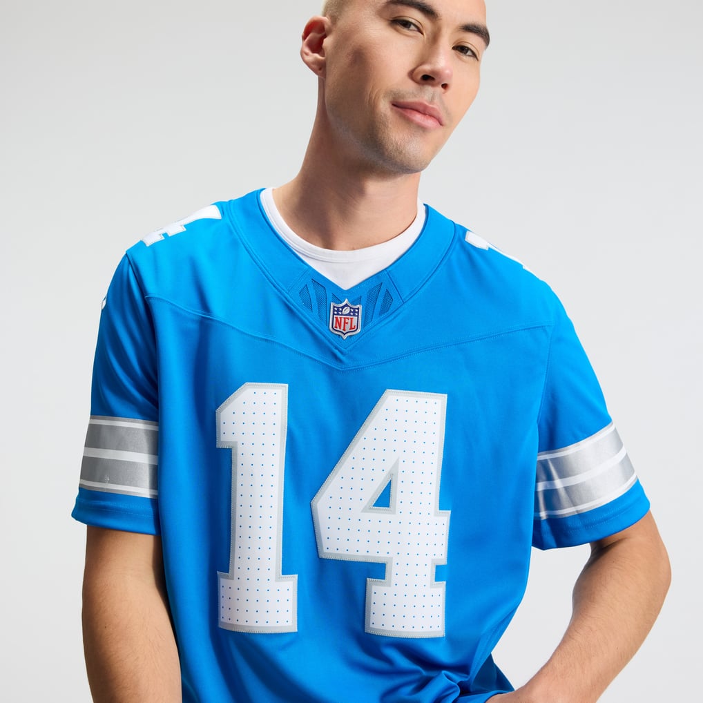 Men's Detroit Lions Amon-Ra St. Brown Blue Team Vapor F.U.S.E. Stitched Limited Jersey