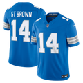 Men's Detroit Lions Amon-Ra St. Brown Blue Team Vapor F.U.S.E. Stitched Limited Jersey