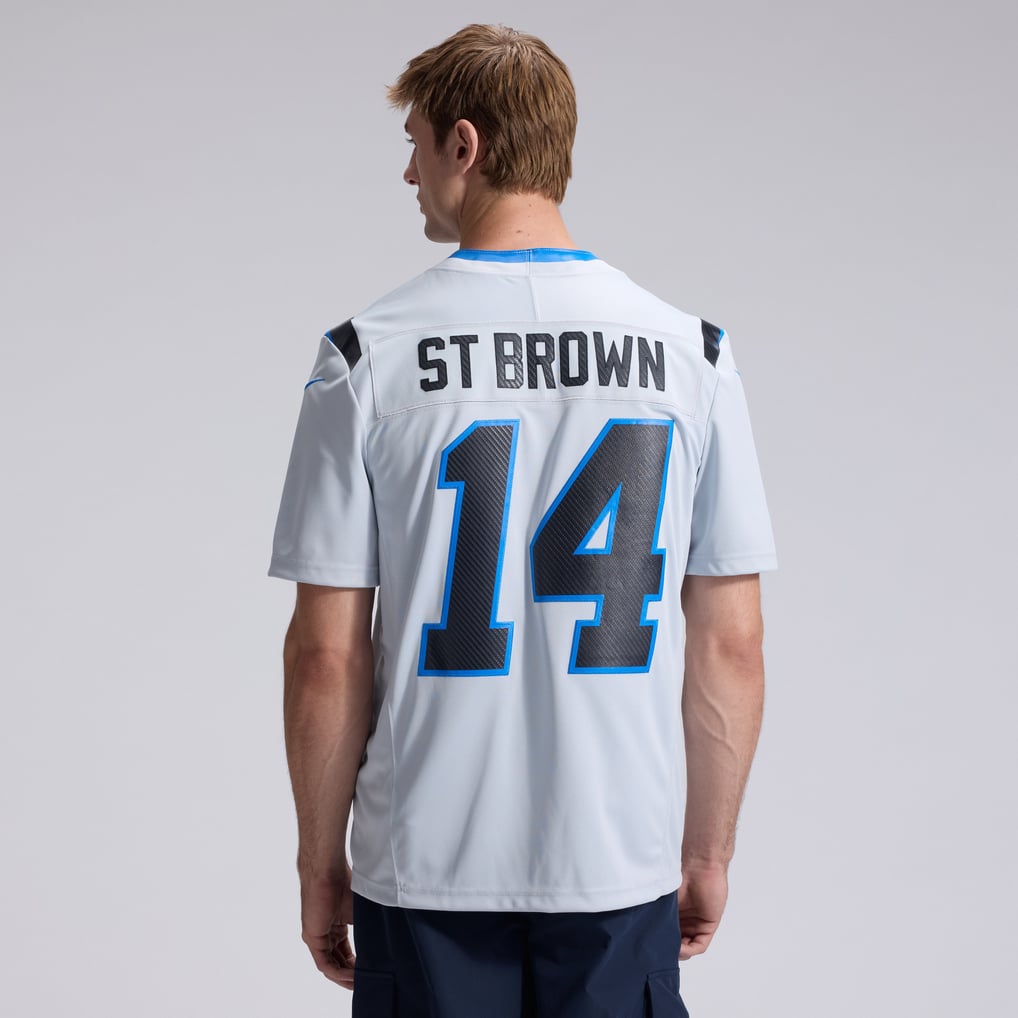 Men's Detroit Lions Amon-Ra St. Brown Silver 2026 Rivalries Collection Stitched Limited Jersey