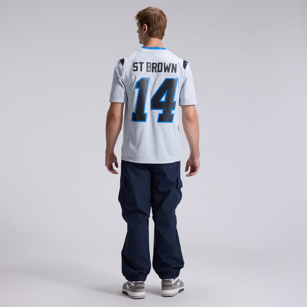 Men's Detroit Lions Amon-Ra St. Brown Silver 2026 Rivalries Collection Stitched Limited Jersey