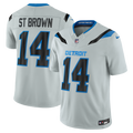 Men's Detroit Lions Amon-Ra St. Brown Silver 2026 Rivalries Collection Stitched Limited Jersey