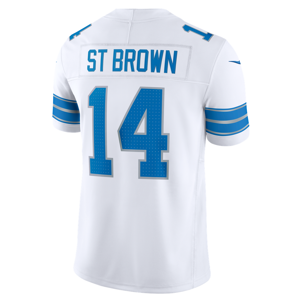 Men's Detroit Lions Amon-Ra St. Brown White Vapor F.U.S.E. Stitched Limited Jersey
