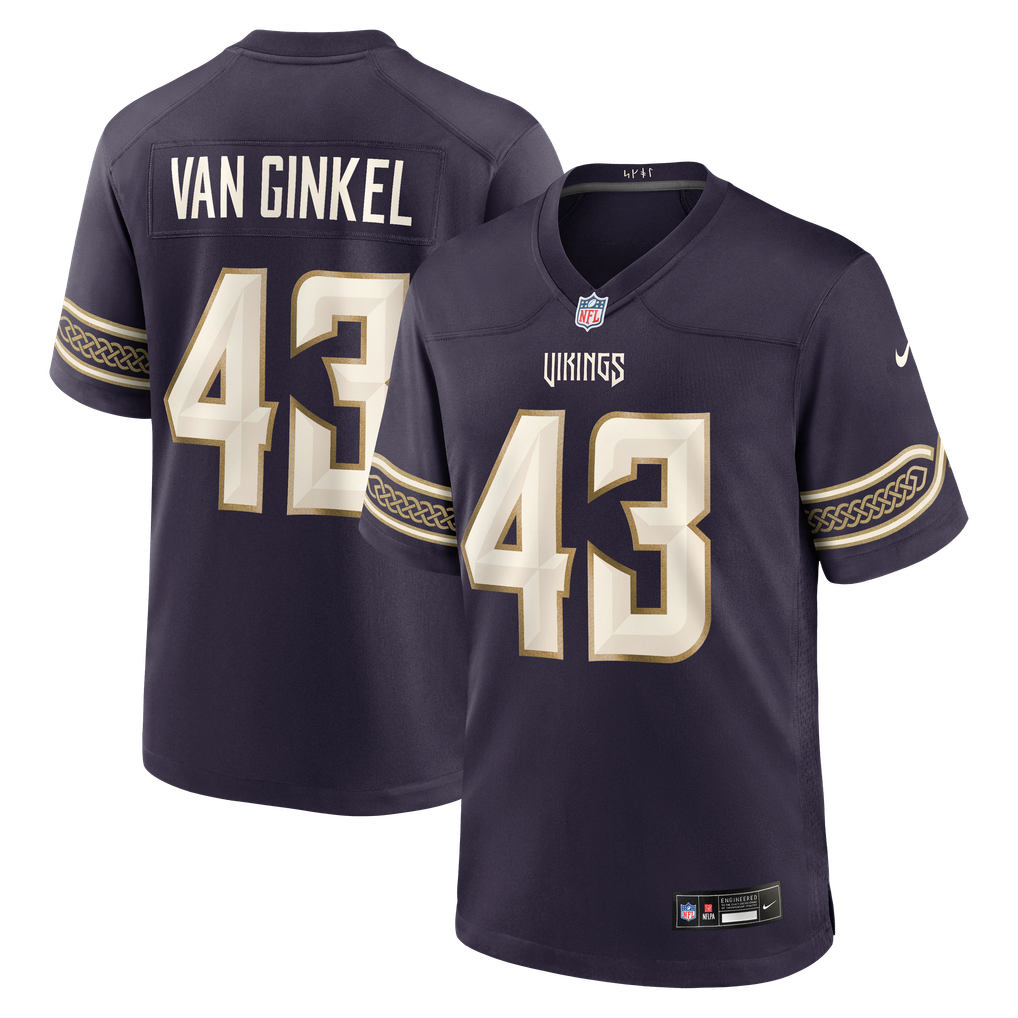 Men's Minnesota Vikings Andrew Van Ginkel Purple 2026 Rivalries Collection Game Jersey
