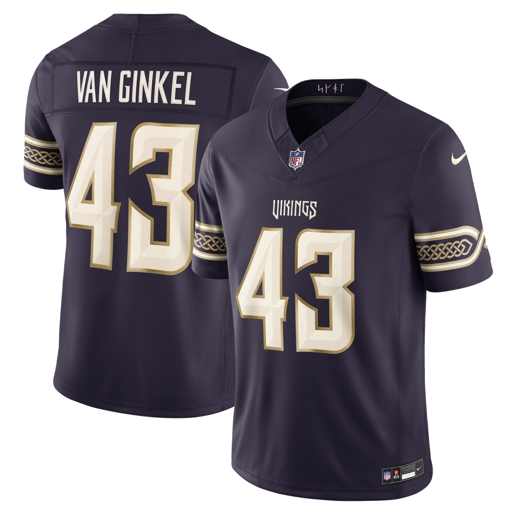 Men's Minnesota Vikings Andrew Van Ginkel Purple 2026 Rivalries Collection Stitched Limited Jersey