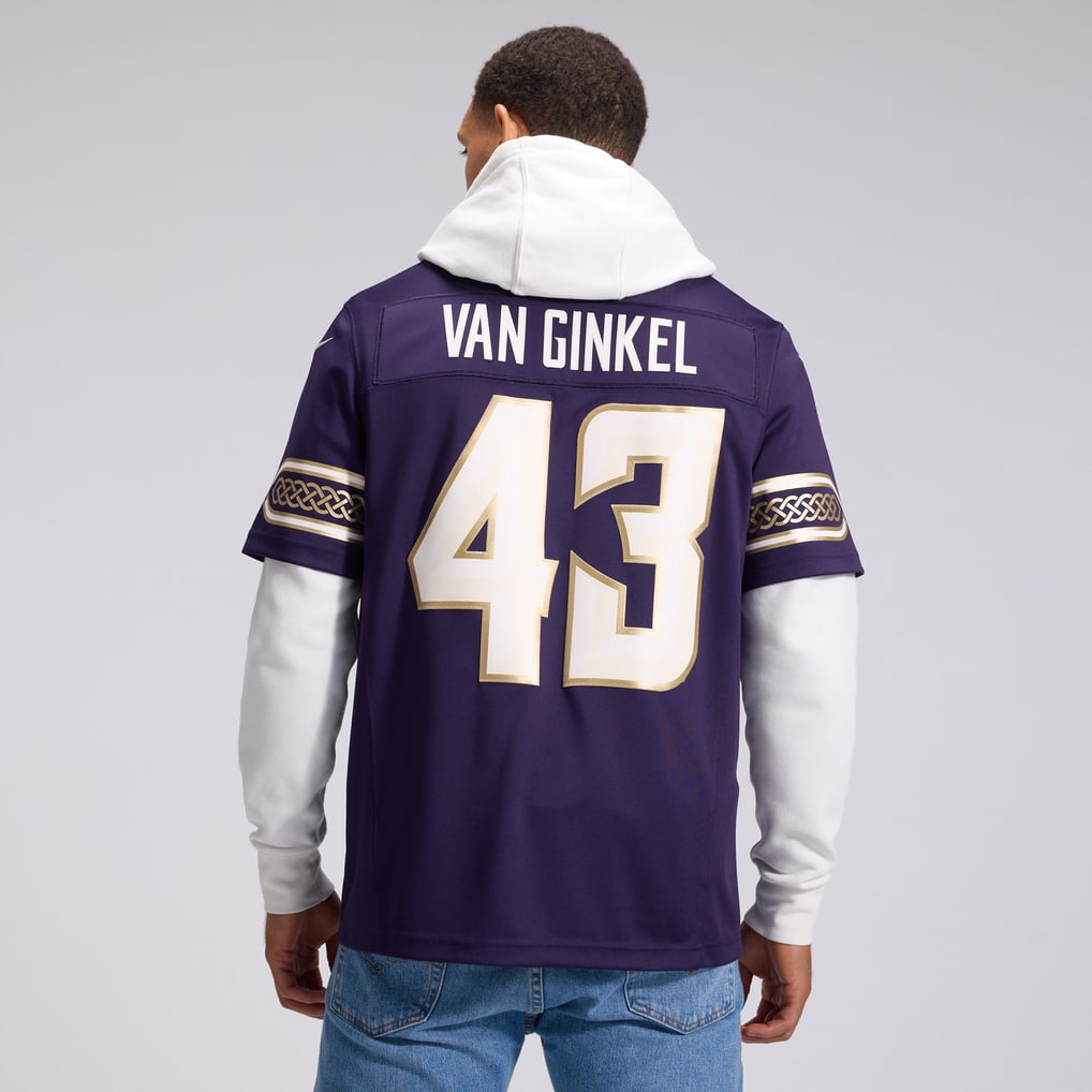Men's Minnesota Vikings Andrew Van Ginkel Purple 2026 Rivalries Collection Stitched Limited Jersey
