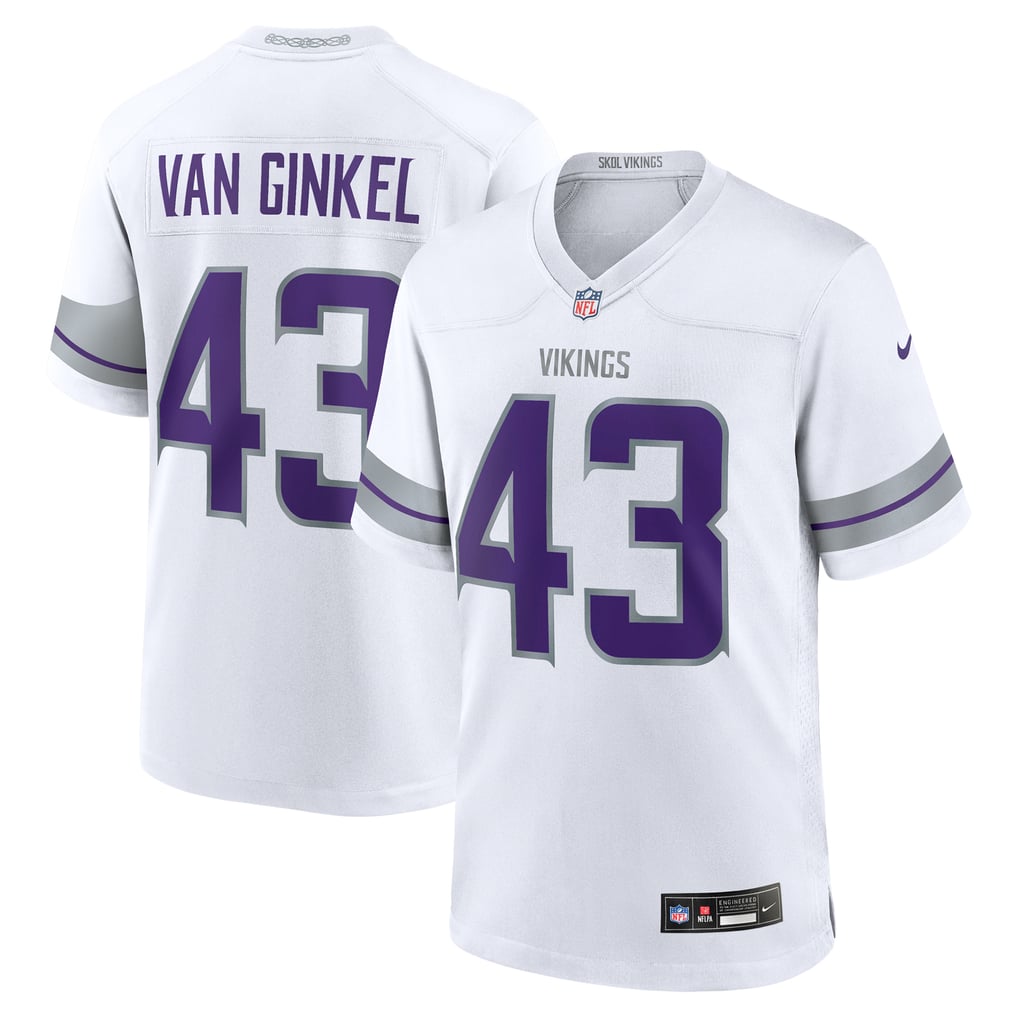 Men's Minnesota Vikings Andrew Van Ginkel White Alternate Game Jersey