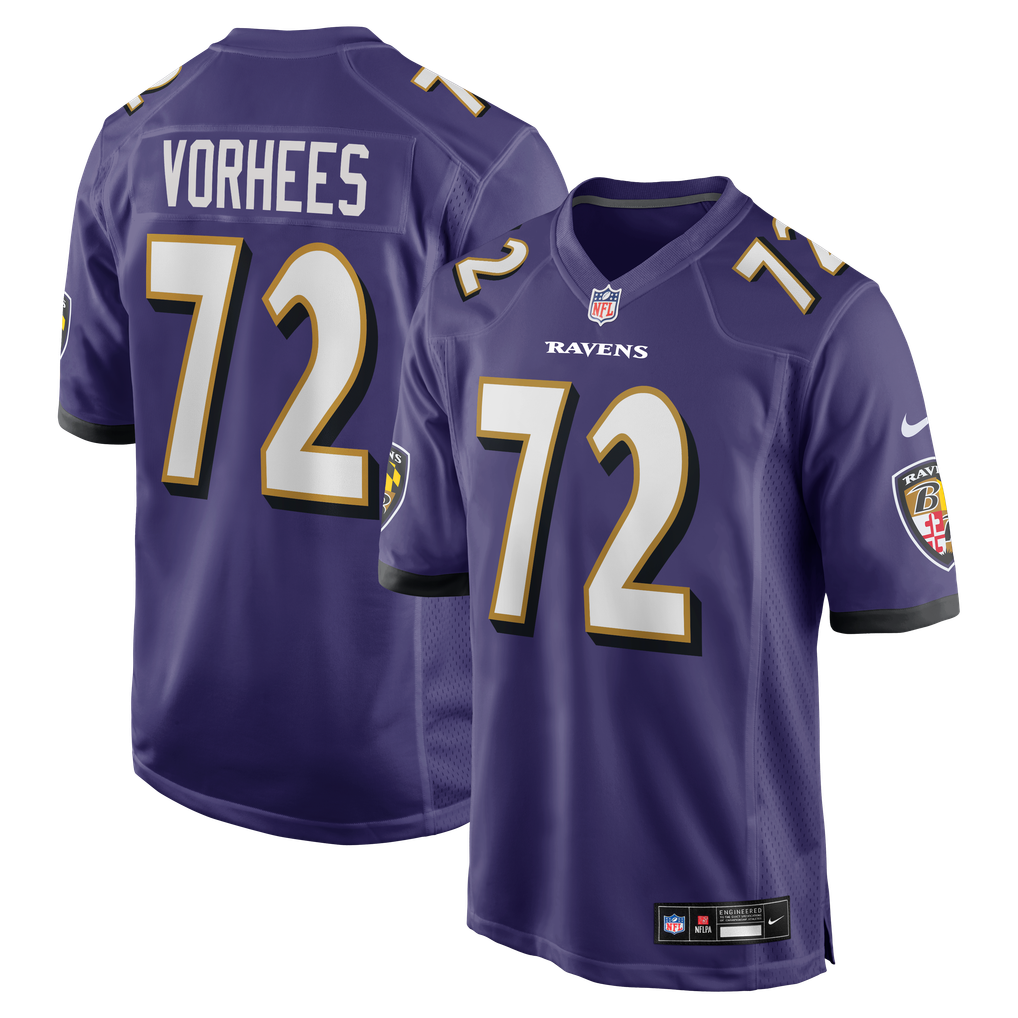 Men's Baltimore Ravens Andrew Vorhees Purple Team Game Jersey