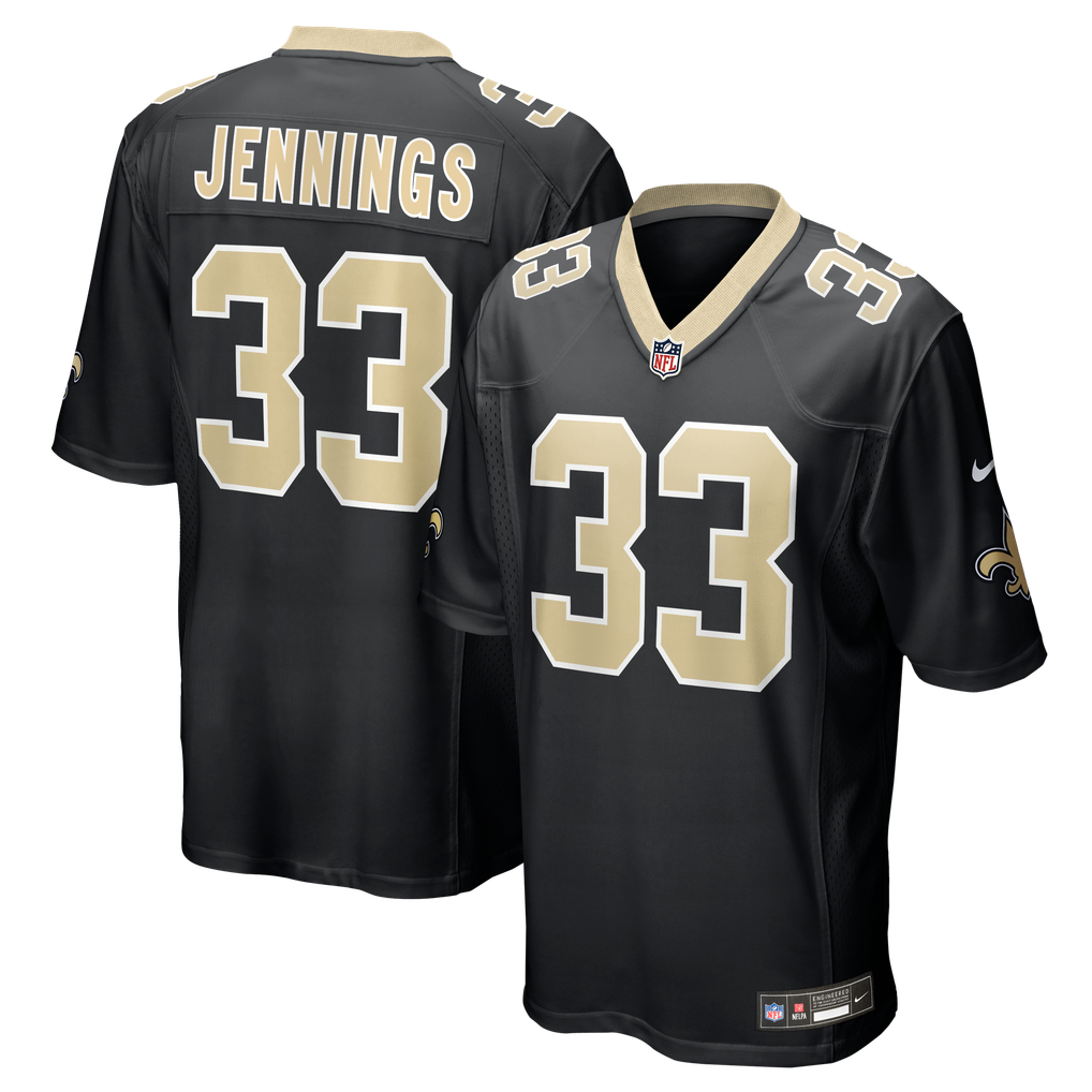 Men's New Orleans Saints Anfernee Jennings Black Team Game Jersey