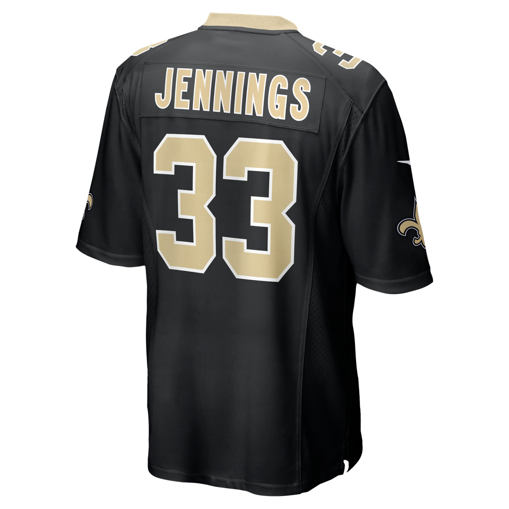 Men's New Orleans Saints Anfernee Jennings Black Team Game Jersey