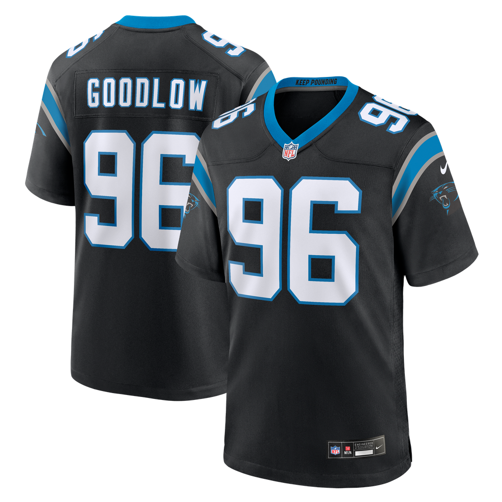 Men's Carolina Panthers Anthony Goodlow Black Team Game Jersey