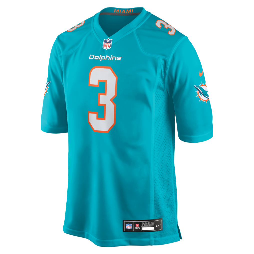 Men's Miami Dolphins Chris Johnson Aqua Team Game Jersey