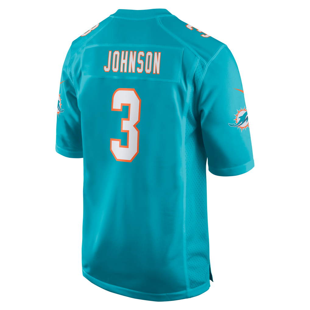 Men's Miami Dolphins Chris Johnson Aqua Team Game Jersey