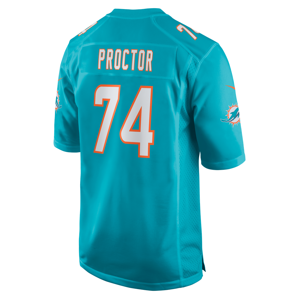 Men's Miami Dolphins Kadyn Proctor Aqua Team Game Jersey