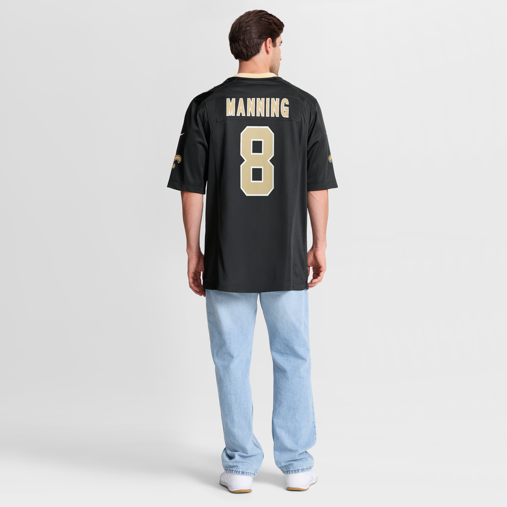 Men's New Orleans Saints Archie Manning Black Game Retired Player Jersey