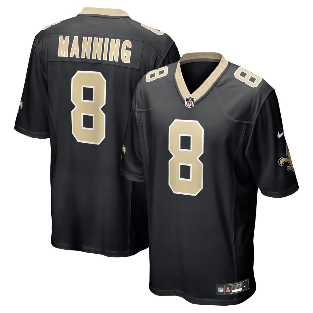 Men's New Orleans Saints Archie Manning Black Game Retired Player Jersey