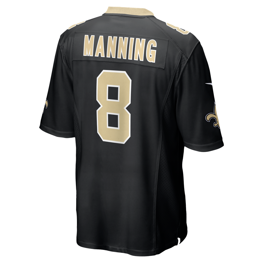 Men's New Orleans Saints Archie Manning Black Game Retired Player Jersey