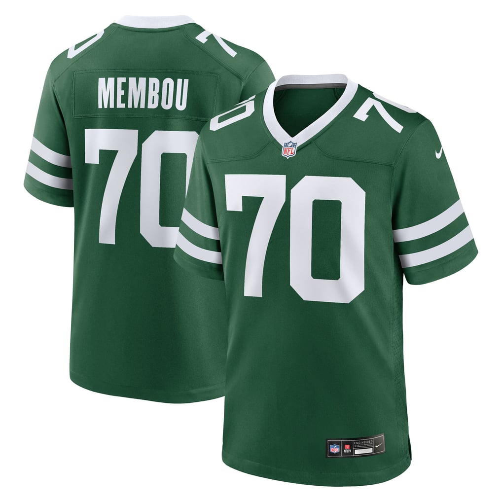 Men's New York Jets Armand Membou Green Team Game Jersey