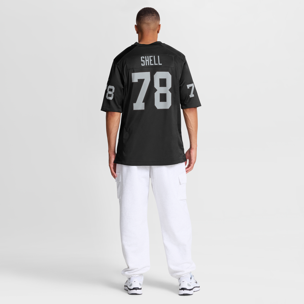 Men's Las Vegas Raiders Art Shell Black Game Retired Player Jersey