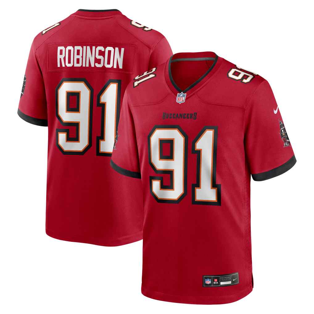 Men's Tampa Bay Buccaneers A'Shawn Robinson Red Team Game Jersey