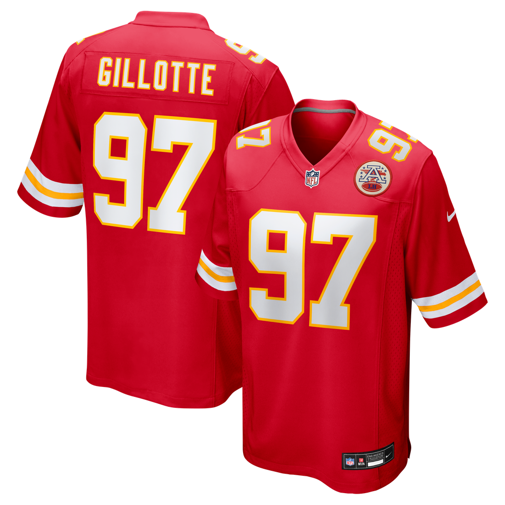 Men's Kansas City Chiefs Ashton Gillotte Red Team Game Jersey