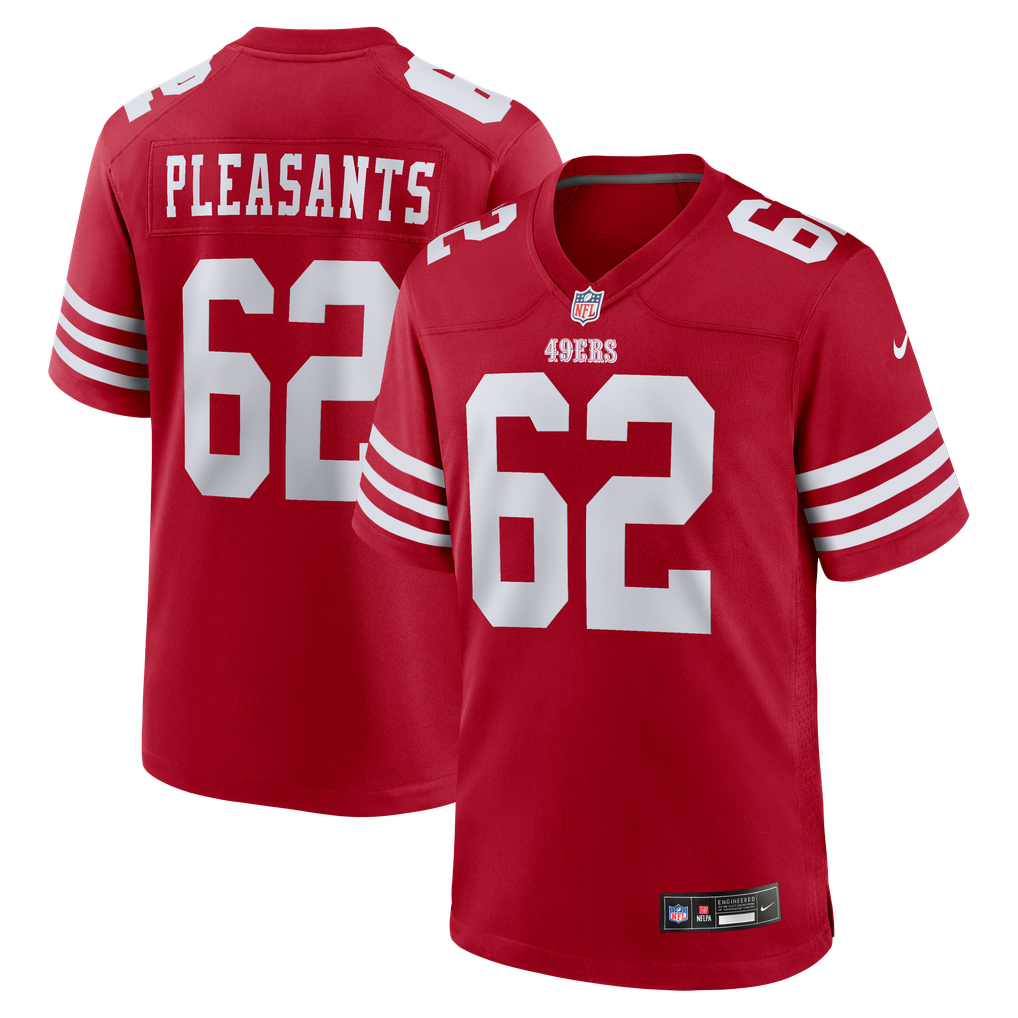 Men's San Francisco 49ers Austen Pleasants Scarlet Team Game Jersey